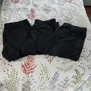 Mens Black Athletic Shorts Trio